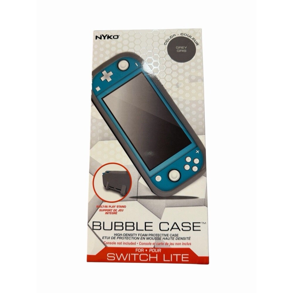 NEW Nyko Bubble Case Nintendo Switch Lite Grey Gray w/ Built In Stand